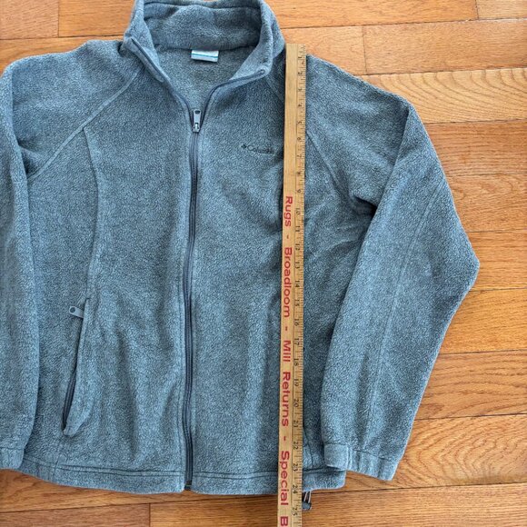 Columbia Full Zip Sweater Womens XL Zip Pockets Fleece Cinch Soft Gray Drawcords - Picture 5 of 6